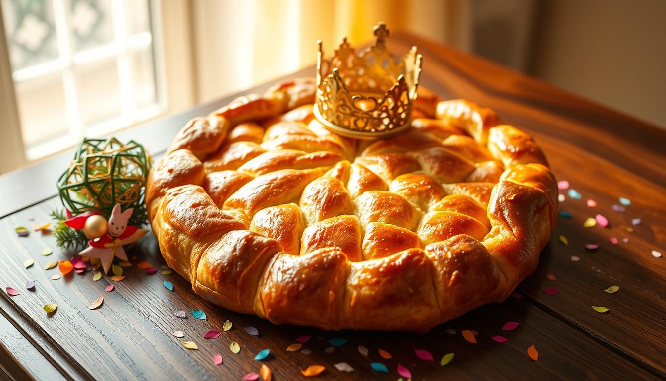 La galette des rois est une galette traditionnellement élaborée à base de pâte feuilletée et d'amandes